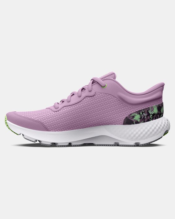 Girls' Grade School UA Charged Escape 4 Printed Running Shoes, Purple, pdpMainDesktop image number 1